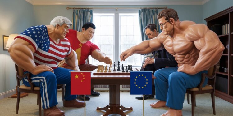 Trump Menace la Chine et l’UE de Droits de Douane Punitifs - Viral Mag Le président américain Donald Trump accentue la pression sur la Chine et lUnion européenne avec la menace de nouveaux droits de douane Découvrez les détails de cette escalade commerciale   Viral Mag