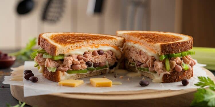 Ce savoureux sandwich au thon et haricots blancs est bourré de protéines pour un repas rapide et nourrissant Découvrez notre recette facile à faire chez vous    Viral Mag