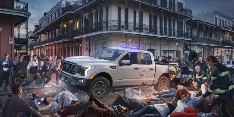 Une Attaque au Véhicule-Bélier Fait 10 Morts et 35 Blessés à La Nouvelle-Orléans - Viral Mag Une attaque terroriste meurtrière fait 10 morts et 35 blessés dans le quartier festif de La Nouvelle Orléans lors du réveillon du Nouvel An Le conducteur a foncé dans la foule et tiré sur des policiers Viral Mag