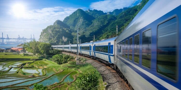 Le Vietnam Investit 8 Milliards dans une Nouvelle Ligne Ferroviaire vers la Chine - Viral Mag Le Vietnam approuve un projet ferroviaire de 8 milliards de dollars pour relier ses grands pôles industriels à la Chine Une infrastructure clé pour dynamiser le commerce et la coopération entre les deux pays   Viral Mag