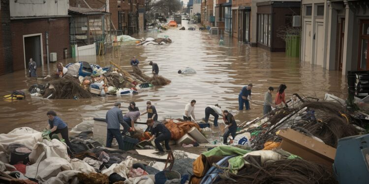 Rennes face à une montagne de déchets après les inondations - Viral Mag Après le retrait des eaux Rennes doit gérer une quantité impressionnante de déchets Les habitants se mobilisent pour un nettoyage solidaire   Viral Mag