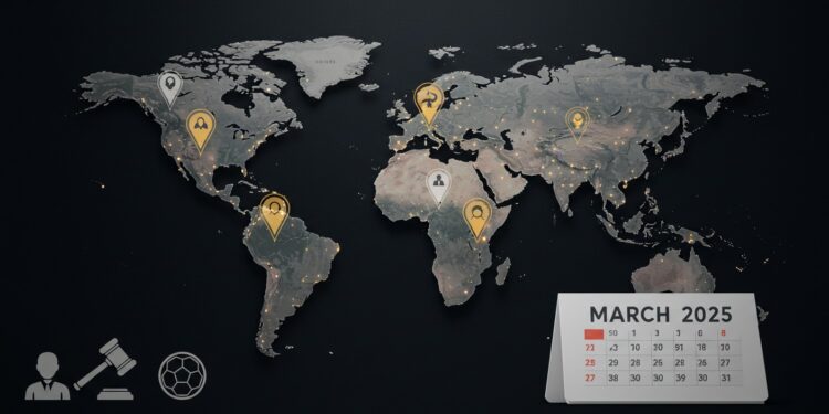 Agenda International Mars 2025 : Les Événements à Suivre - Viral Mag 20032025 Du sommet pour la démocratie aux quarts de finale UEFA mars 2025 sannonce explosif Quels événements vont marquer le monde Suspense Viral Mag