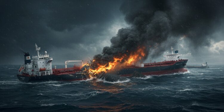 Collision entre un pétrolier et un cargo en mer du Nord  incendie fuite de kérosène et risques toxiques Découvrez les détails choc    Viral Mag