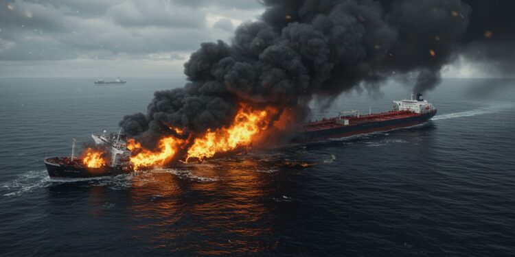 Collision en Mer du Nord : Incendie et Menace Écologique - Viral Mag Un pétrolier et un cargo sentrechoquent en Mer du Nord déclenchant un incendie et une fuite toxique Une catastrophe écologique se profile Que sest il passé    Viral Mag
