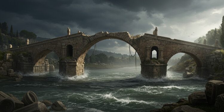 Crue en Espagne : Un Pont Romain Emporté à Talavera - Viral Mag 23032025 Un pont romain vieux de siècles seffondre sous la crue à Talavera Que reste t il de ce trésor historique après les tempêtes qui ravagent lEspagne Viral Mag