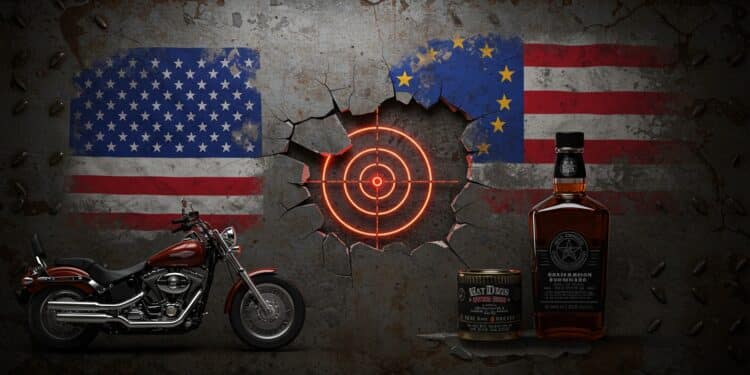 LUE riposte aux taxes de Trump sur lacier avec des droits sur motos et bourbon Une guerre commerciale explosive  Découvrez la suite    Viral Mag