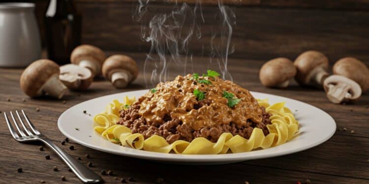Ground Beef Stroganoff : La Recette Facile Qui Cartonne - Viral Mag 21032025 Le Ground Beef Stroganoff prêt en 35 min révolutionne vos dîners Facile délicieux mais quel est le secret de sa sauce crémeuse Cliquez pour le savoir Viral Mag