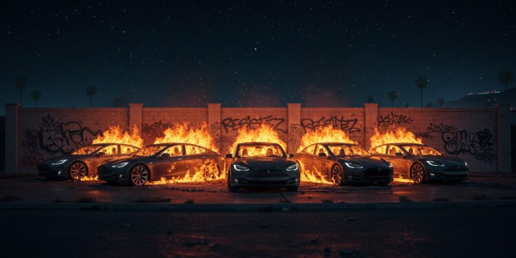 Un Américain accusé davoir incendié 5 Teslas à Las Vegas arrêté Enquête choc peines lourdes et tensions autour dElon Musk  que sest il passé    Viral Mag