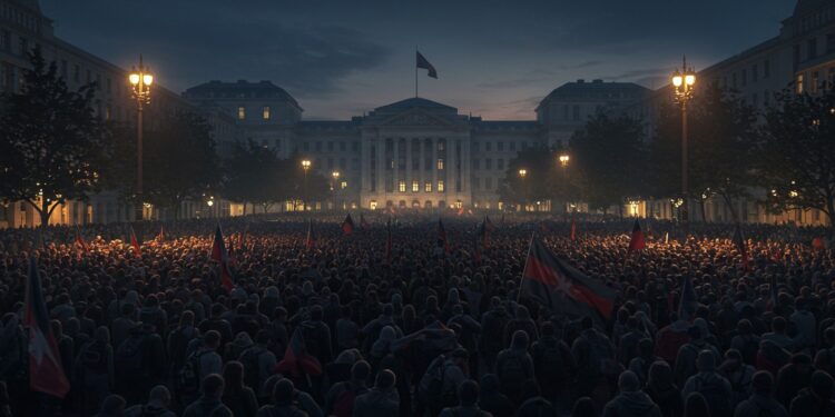 Manifestation Historique en Serbie : Un Tournant Inévitable ? - Viral Mag Une foule immense a envahi Belgrade La colère gronde contre la corruption Le régime vacille la Serbie au bord du changement Viral Mag