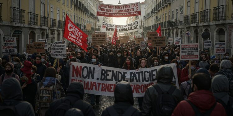 Précarité au Portugal : La Révolte des Jeunes Explose - Viral Mag À Lisbonne des centaines de jeunes crient leur ras le bol face à la précarité Salaires bas chômage jusquoù ira leur combat avant les élections Viral Mag