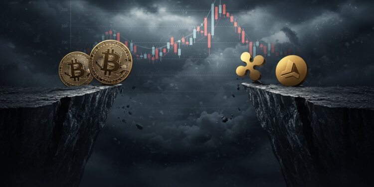 Que Réserve l’Avenir à XRP et DOGE Face au Bitcoin en Crise ? - Viral Mag 26032025   Bitcoin stagne à 87 000 $ avec un double sommet inquiétant XRP et DOGE en danger  Les experts prédisent une chute ou une surprise  Cliquez pour savoir   Viral Mag