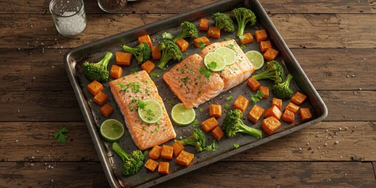 Découvrez une recette simple de saumon au four avec patates douces et brocoli Savoureuse saine et prête en 45 min À tester absolument    Viral Mag
