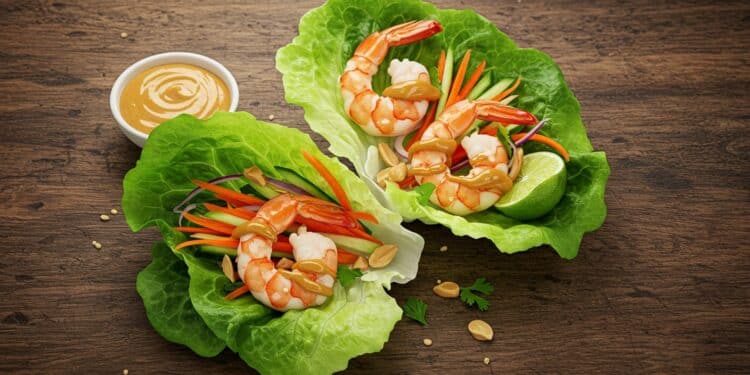 Shrimp Lettuce Wraps : La Recette Qui Révolutionne Vos Repas - Viral Mag Découvrez les shrimp lettuce wraps une recette légère savoureuse et rapide qui va transformer vos dîners Prêt en 30 min un délice sain Viral Mag