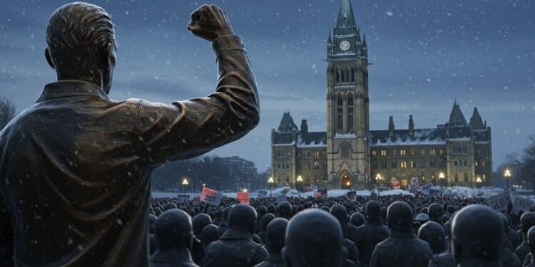 Le Canada riposte à Trump avec Sortons les coudes  Découvrez ce cri de ralliement viral qui enflamme les foules et défie le président US   Viral Mag