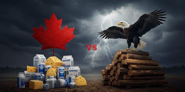 Trump Relance les Droits de Douane : le Canada dans le Viseur - Viral Mag Trump menace le Canada de droits de douane sur les produits laitiers Quels impacts pour léconomie et les relations internationales Découvrez tout Viral Mag