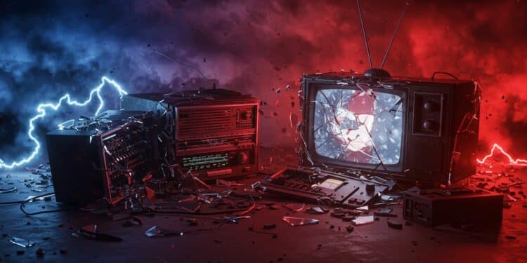 Trump Veut Couper Les Fonds De L’Audiovisuel Public : Pourquoi ? - Viral Mag Trump exige la fin du financement de NPR et PBS accusés de biais Que cache cette offensive contre les médias publics Découvrez les enjeux Viral Mag