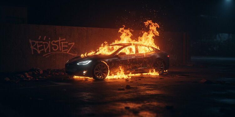 19032025   Des Tesla brûlées à Las Vegas la ministre crie au terrorisme intérieur Qui sont les coupables  La suite va vous surprendre    Viral Mag