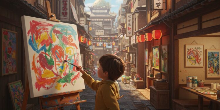 Bébé Artiste Éblouit Tokyo À 21 Mois - Viral Mag Un bébé de 21 mois expose ses peintures abstraites dans une galerie de Tokyo Découvrez lhistoire fascinante de ce prodige et de sa mère    Viral Mag