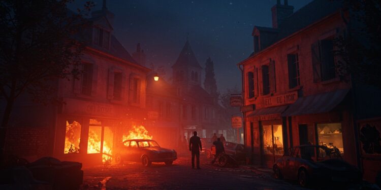 Une nuit de vandalisme secoue Bellême  incendies voitures renversées commerces saccagés Découvrez les détails de ce chaos et ses impacts   Viral Mag