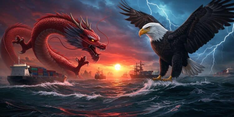 Chine vs USA : La Guerre Commerciale S’intensifie - Viral Mag La Chine défie les USA face aux droits de douane dans une vidéo choc Découvrez les enjeux de cette guerre commerciale et ses impacts mondiaux   Viral Mag