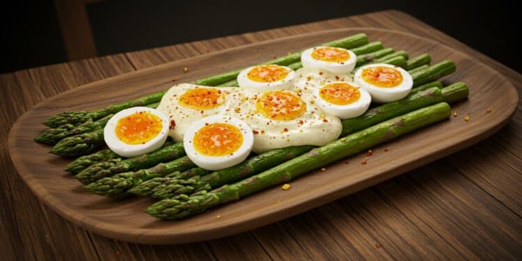 Deviled Asparagus : La Recette Qui Révolutionne Pâques - Viral Mag Découvrez le Deviled Asparagus un plat qui fusionne asperges et œufs mimosa pour un brunch de Pâques irrésistible Recette facile et savoureuse    Viral Mag