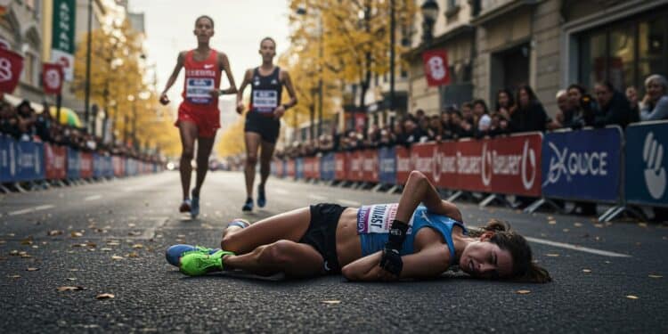 Drame au Marathon : Intimidation et Évanouissement - Viral Mag Une coureuse belge seffondre aux Championnats dEurope victime dintimidation Découvrez les détails de cet incident choquant Viral Mag