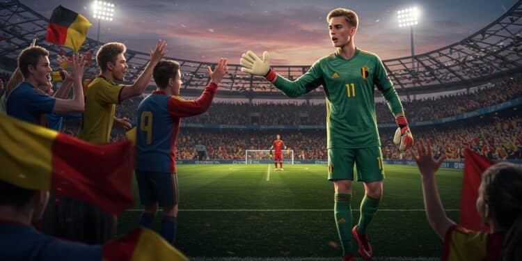 Un gardien belge endeuillé célèbre un arrêt décisif avec les fans rivaux unissant les cœurs dans un moment de communion unique   Viral Mag