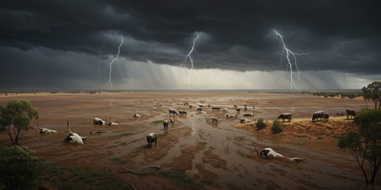 Inondations au Queensland : Désastre pour les Éleveurs - Viral Mag Découvrez comment les inondations dévastent le Queensland tuant des milliers de bêtes et menaçant lagriculture Un drame climatique à suivre Viral Mag