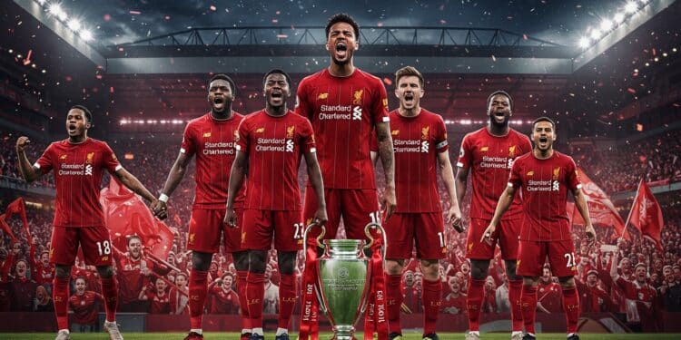 Liverpool sacré champion dAngleterre 2025  Revivez lémouvant Youll Never Walk Alone partagé par les joueurs et le Kop dAnfield   Viral Mag