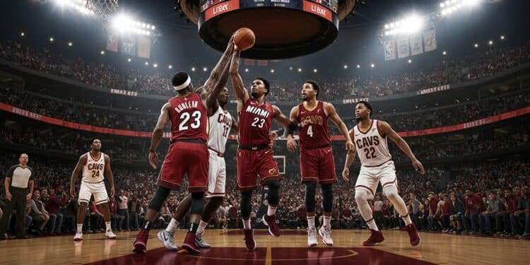 Miami Heat vs Cavaliers : Duel Crucial en Playoffs - Viral Mag Miami Heat affronte Cleveland en match 3 des playoffs NBA 2025 Analyse enjeux et clés du duel Qui prendra lavantage    Viral Mag