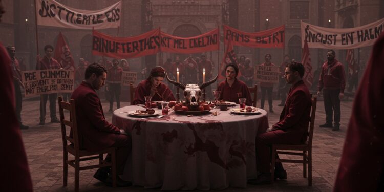 Pâques : Une Protestation Choc Contre l’Abattage Animal - Viral Mag À Strasbourg des militants dénoncent labattage dagneaux pour Pâques avec une mise en scène choc Découvrez leur message et ses implications   Viral Mag