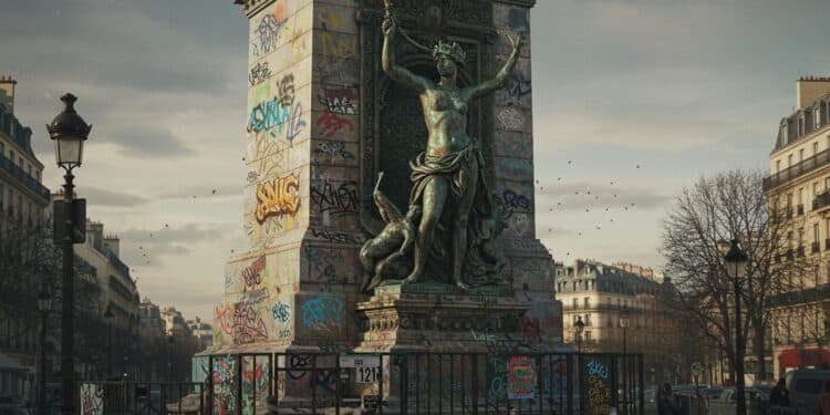 Paris : Protéger la Statue de la République des Tags - Viral Mag La statue de la place de la République à Paris abîmée par les tags pourrait être protégée par des grilles Découvrez les enjeux et solutions envisagées Viral Mag