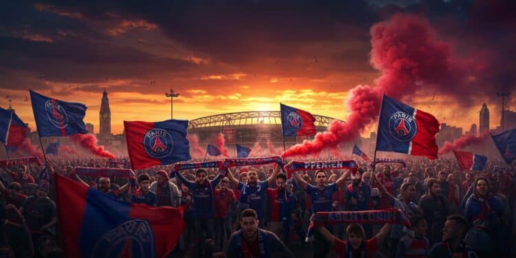 Les supporters du PSG enflamment lEmirates Stadium face à Arsenal en Ligue des champions Ambiance cortège et fumigènes  plongez dans ce choc épique    Viral Mag