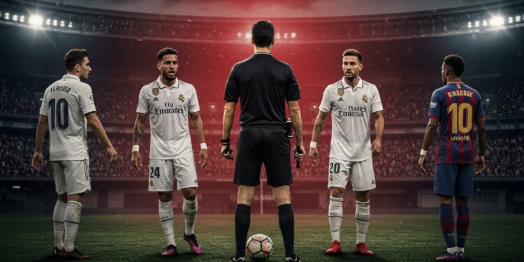 Real Madrid-Barcelone : Polémique Arbitrale Explosive - Viral Mag Real Madrid dénonce les arbitres avant la finale de Coupe du Roi contre Barcelone Découvrez les tensions boycotts et accusations qui secouent le Clasico   Viral Mag