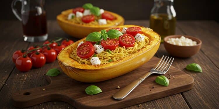 Découvrez une recette savoureuse de courge spaghetti au feta et tomates cerises inspirée des tendances virales Facile saine et gourmande    Viral Mag