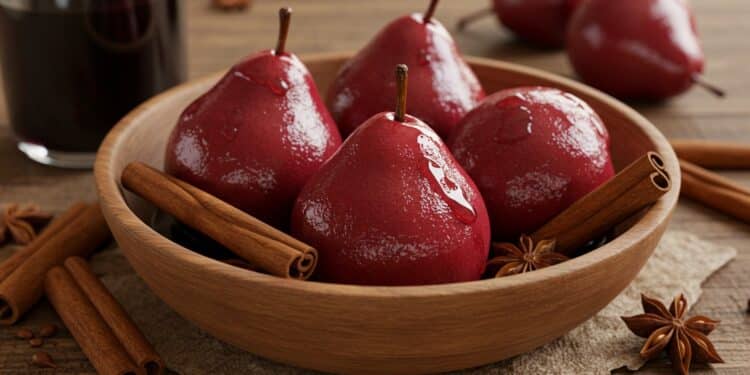 Recette Facile De Poires Pochées Au Vin Rouge - Viral Mag Découvrez une recette irrésistible de poires pochées au vin rouge dessert star de Noël Facile savoureux et parfumé à tester durgence Viral Mag