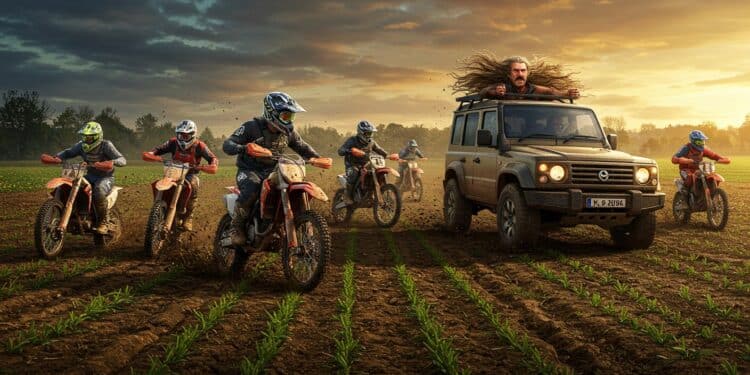 Rodéos dans les Champs : Agriculteurs en Colère - Viral Mag Rodéos à moto dans les champs du Val dOise  les agriculteurs démunis oscillent entre frustration et impuissance face aux intrusions Que faire    Viral Mag