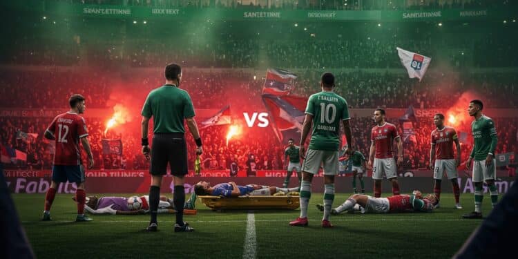 Saint-Étienne – Lyon : Un Derby Sous Tension - Viral Mag Un derby Saint Étienne   Lyon marqué par une polémique arbitrale et une interruption Découvrez les détails dun match chaotique et les réactions enflammées   Viral Mag