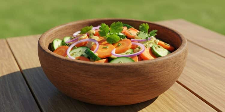 Salade Carotte-Concombre : Fraîcheur et Simplicité - Viral Mag Une salade carotte concombre savoureuse et facile à préparer Découvrez une recette saine vegan et idéale pour un repas léger Parfait pour lété    Viral Mag