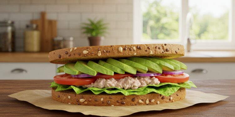 Sandwich Thon-Avocat : Une Recette Protéinée - Viral Mag Découvrez notre recette de sandwich thon avocat riche en protéines et saveurs Parfait pour un déjeuner sain et rapide Viral Mag