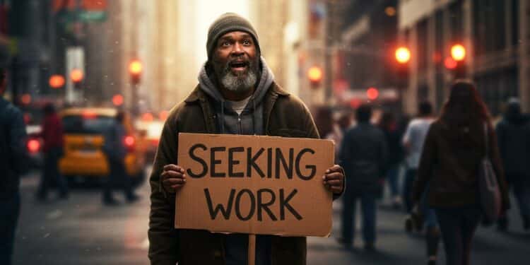 Sans-Abri Retrouve Emploi Grâce à Pancarte - Viral Mag Un sans abri britannique décroche un emploi après avoir affiché une pancarte demandant du travail Découvrez son histoire inspirante et lélan de solidarité   Viral Mag