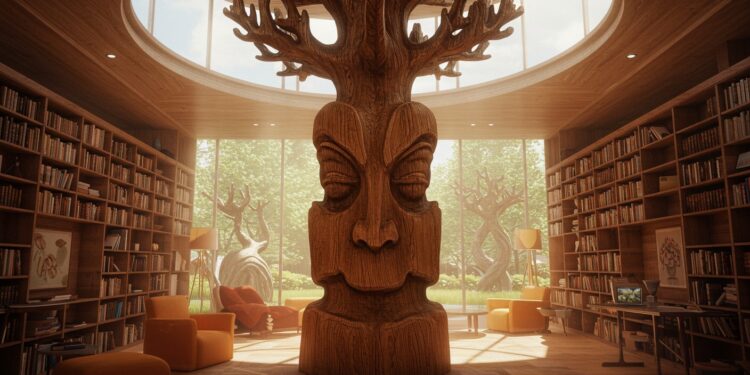 Sculpture Monumentale Offerte à Fontenay-aux-Roses - Viral Mag Un totem en chêne dAlexandre Noll estimé à 500 000 $ offert à Fontenay aux Roses Découvrez cette œuvre unique et son histoire fascinante   Viral Mag