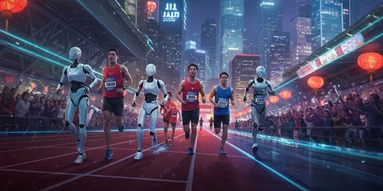 Semi-Marathon Pékin : Hommes Contre Robots - Viral Mag À Pékin un semi marathon inédit oppose 12 000 coureurs à des robots humanoïdes Découvrez cette course futuriste et ses enjeux technologiques   Viral Mag