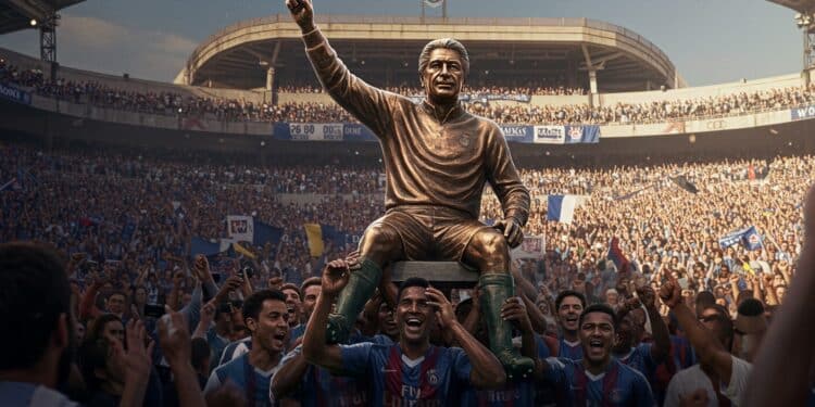 Hommage à Bernard Tapie  une statue inaugurée le 16 mai devant le Stade Vélodrome célébrant licône de lOM et sa victoire légendaire de 1993   Viral Mag