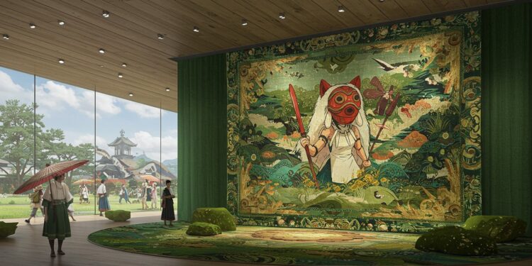 Tapisserie Miyazaki : De la Creuse au Japon - Viral Mag Une tapisserie géante inspirée de Miyazaki brille à lExpo universelle dOsaka tissée à Aubusson Découvrez ce chef dœuvre culturel   Viral Mag