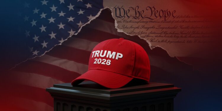 Trump 2028 : Une Casquette Défie la Constitution - Viral Mag Casquettes Trump 2028 en vente malgré linterdiction constitutionnelle Découvrez ce pari audacieux et ses implications politiques Viral Mag
