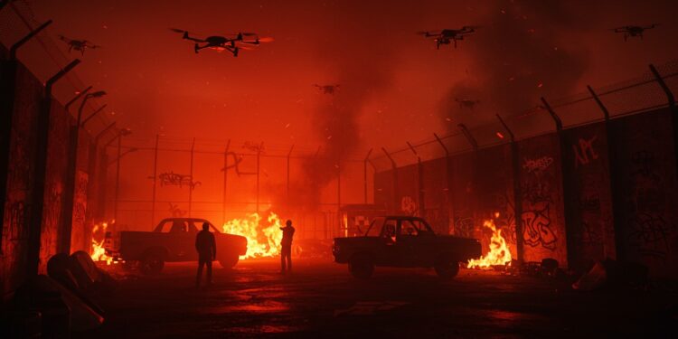 Vague d’Attaques Ciblées Contre les Prisons Françaises - Viral Mag Incendies menaces et drones  les prisons françaises sous attaque Découvrez les détails de cette escalade de violence et ses implications   Viral Mag