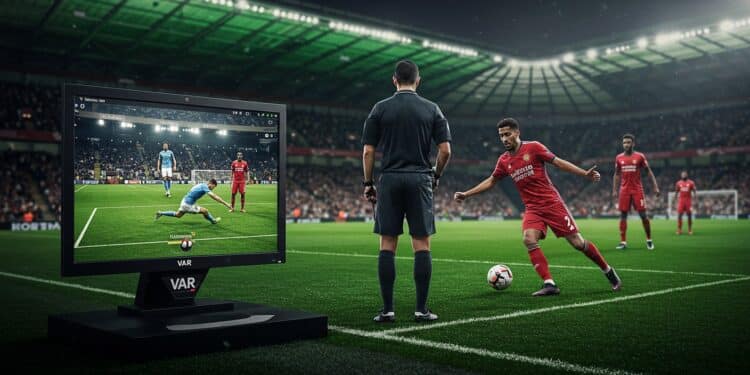 VAR et Arbitrage : Erreur dans Saint-Étienne-Lyon - Viral Mag Comment une mauvaise interprétation du VAR a influencé larbitre lors du match Saint Étienne Lyon Analyse dune décision controversée   Viral Mag