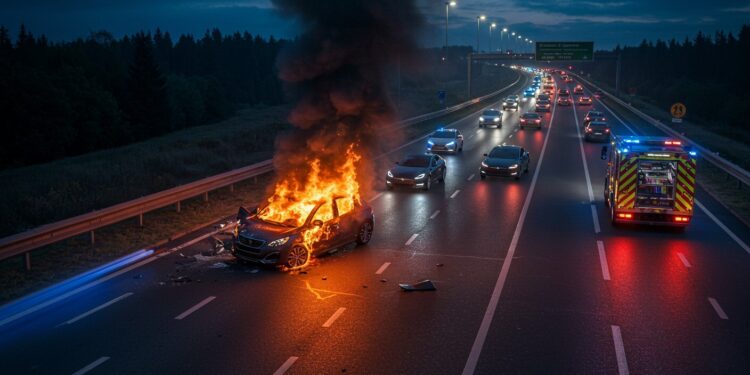 Accident Spectaculaire Sur L’A16 : Peugeot En Feu - Viral Mag Collision sur lA16 une Peugeot prend feu après un choc avec une Tesla Pas de blessé mais gros ralentissements Découvrez les détails de cet accident Viral Mag
