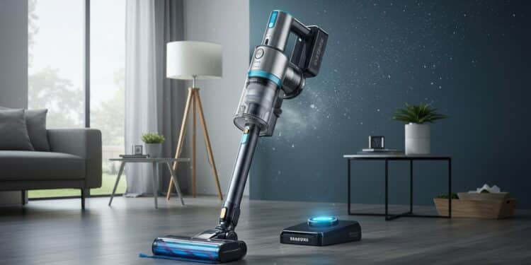 Aspirateur Balai Samsung : La Perle High-Tech à Prix Cassé - Viral Mag Découvrez laspirateur balai Samsung Bespoke Jet Plus à  50  Puissant léger et innovant il révolutionne le ménage Profitez de cette offre immanquable    Viral Mag